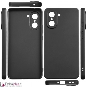 Silikoninis ploniausias dėklas su kameros apsauga - juodas (Oneplus Nord Ce5)